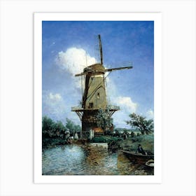 Johan Jongkind, Windmill near Delft, 1857 Remastered Perfect Painting Art Print