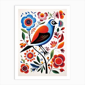 Scandinavian Bird Illustration Sparrow 3 Art Print
