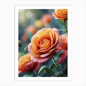 Orange Roses Art Print