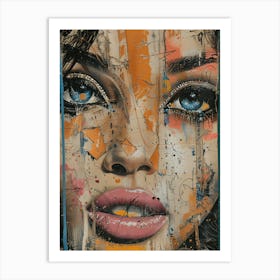 Woman With Blue Eyes Art Print