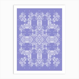 Imperial Japanese Ornate Pattern Lilac And White 1 Art Print