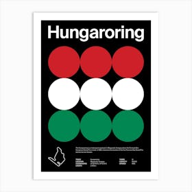 Mid Century Dark Hungaroring F1 Art Print