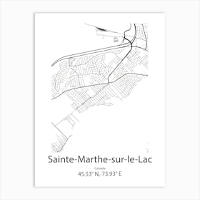 Sainte Marthe Sur Le Lac,Canada Minimalist Map Art Print