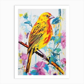 Colourful Bird Painting Yellowhammer 2 Art Print