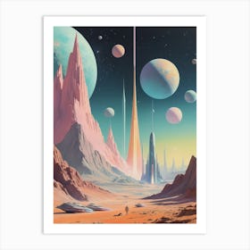 Alien Landscape vintage retro sci-fi art 3 Art Print