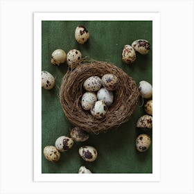 Quail Eggs In A Nest Art Print