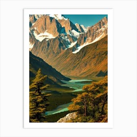 Los Glaciares National Park 2 Argentina Vintage Poster Art Print