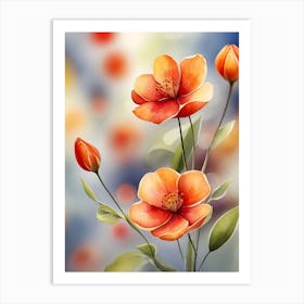 Orange Flowers 1 Art Print