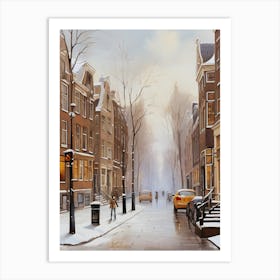 Winter Street Amsterdam Art Print