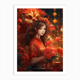 Chinese New Year Traditional Illustration 4 Art Print