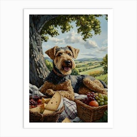 Classy Airedale At The Bar 16 Art Print