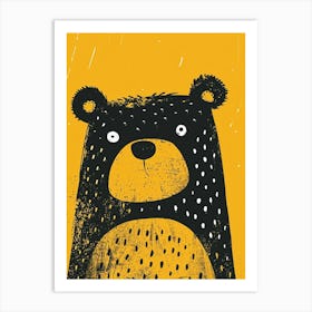 Yellow Black Bear 2 Art Print