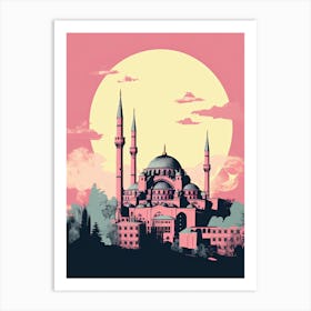 Istanbul In Risograph Style 2 Art Print