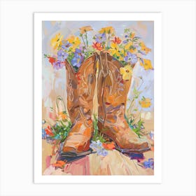 Cowboy Boots And Wildflowers Great Lobelia 1 Art Print