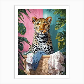 Leopard In A Basket art print  Art Print