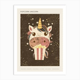 Unicorn Eating Popcorn Mustard Muted Pastels 1 Poster Art Print