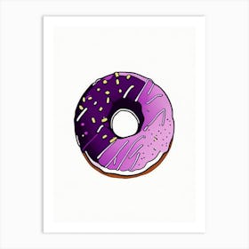 Blackberry Donut Abstract Line Drawing 1 Art Print