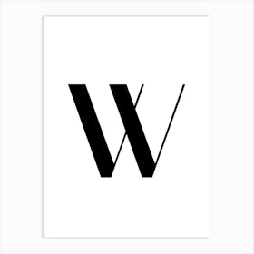 Letter W.Classy expressive letter. Art Print