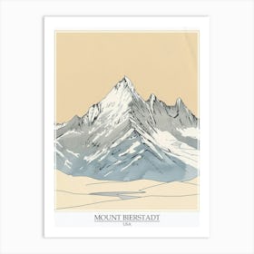 Mount Bierstadt Usa Color Line Drawing 8 Poster Art Print