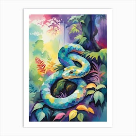 Snake In The Jungle 1 Art Print