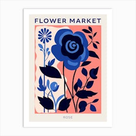Blue Flower Market Poster Rose 6 Art Print
