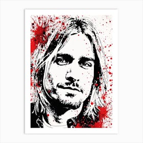 Kurt Cobain Portrait Ink Painting (3) Art Print