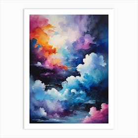 Abstract Glitch Clouds Sky (27) Art Print