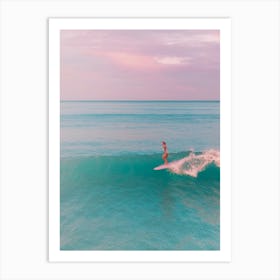 Surfer Riding A Wave Art Print