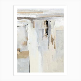 Beige Gray Modern Abstract 1 Art Print