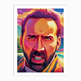 Nicolas Cage Pedro Pascal Meme Art Art Print