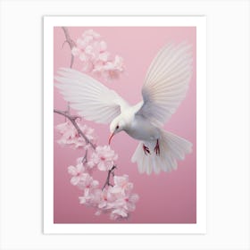 Dove With Cherry Blossoms Art Print