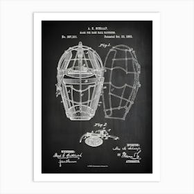 Baseball Catchers Mask Decor Baseball Catcher Patent Print Baseball Mask Wall Art Baseball Poster Historic Baseball Art Sb3311 Art Print