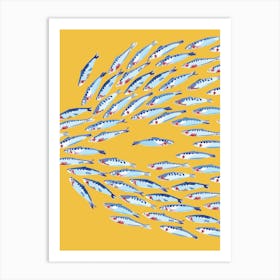 Fish Print Yellow Mustard Art Print