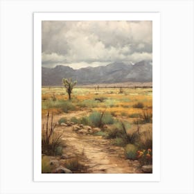 Desert Oil Painting Southwestern Art Print Vintage Wall Art Art Print