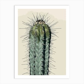 Bishops Cap Cactus Minimalist Abstract Illustration 3 Art Print
