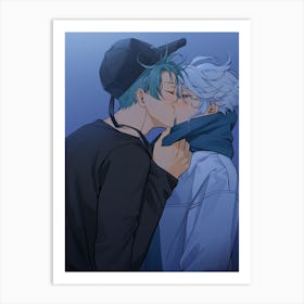 Kissing Art Print