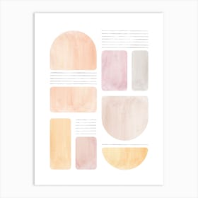 Watercolor Abstract shapes Art Print