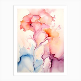 Watercolor Of Flowers 6 Art Print