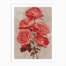 Red Roses Art Print