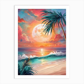 Sunset On The Beach 13 Art Print