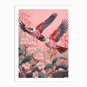 Vintage Japanese Inspired Bird Print American Kestrel 4 Art Print