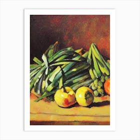 Leek Cezanne Style vegetable Art Print