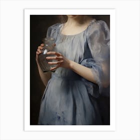 Victorian Woman Holding Vase Art Print