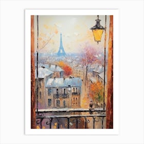 Winter Cityscape Paris France 7 Art Print