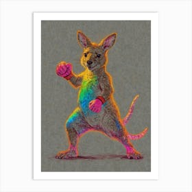 Kangaroo Boxing 4 Art Print