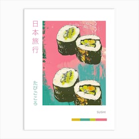 Sushi Duotone Silkscreen Poster 2 Art Print