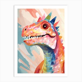 Colourful Dinosaur Cryolophosaurus 2 Art Print