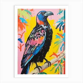 Colourful Bird Painting Raven 3 Art Print
