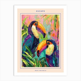 Colourful Toucan Brushstrokes Poster Art Print