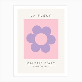 La Fleur | 08 – Retro Flower Pink And Purple Floral Art Print